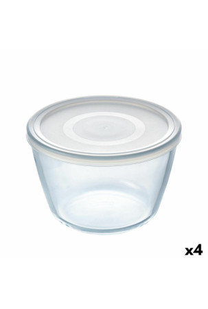 Apvali pietų dėžutė su dangteliu Pyrex Cook & Freeze 1,6 L 17 x 17 x 12 cm Skaidrus Silikoninis stiklas (4 vnt.)