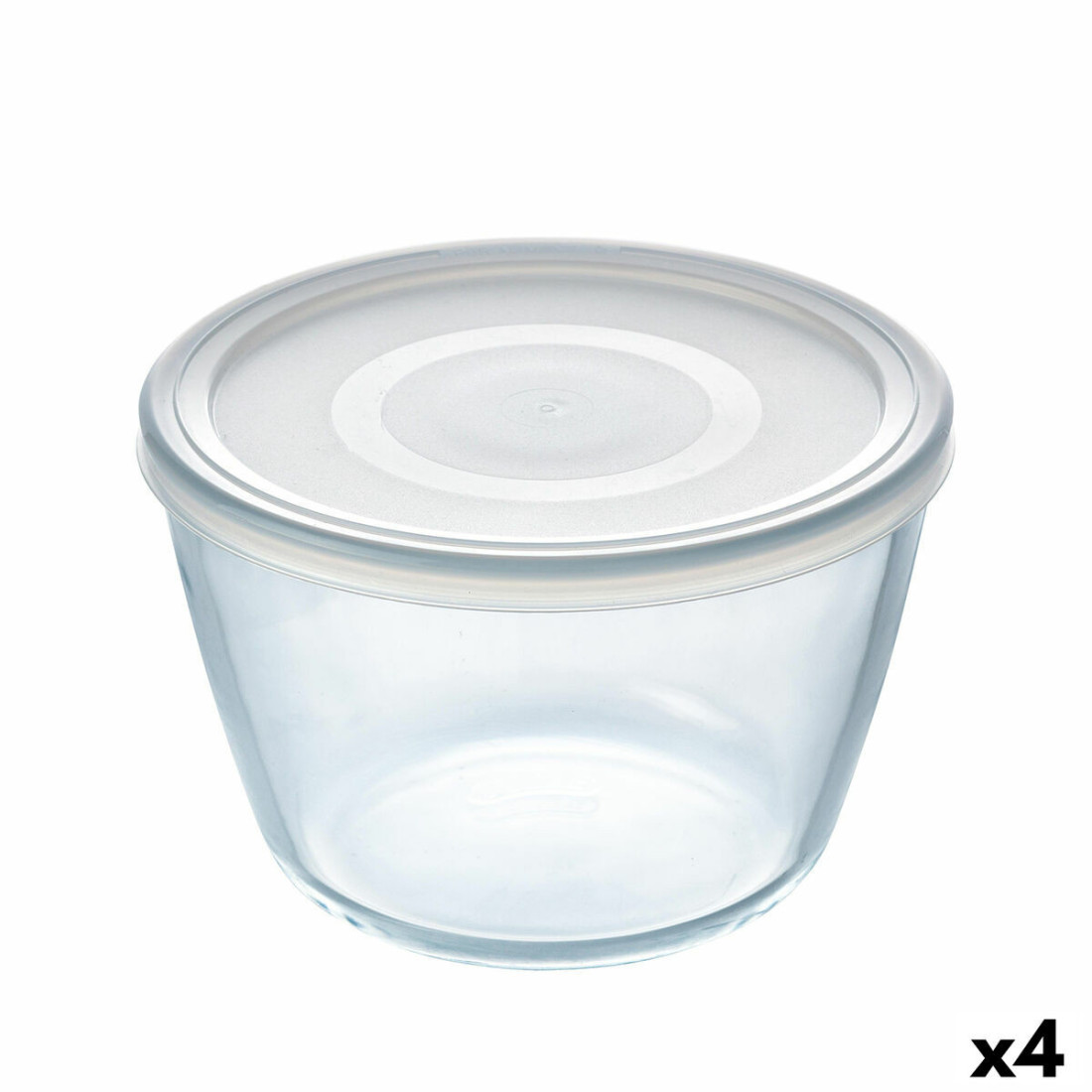 Apvali pietų dėžutė su dangteliu Pyrex Cook & Freeze 1,6 L 17 x 17 x 12 cm Skaidrus Silikoninis stiklas (4 vnt.)