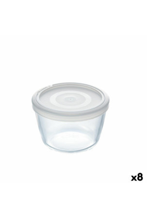 Apvali pietų dėžutė su dangteliu Pyrex Cook&freeze 600 ml 12 x 12 x 9 cm Skaidrus stiklas Silikoninis (8 vnt.)