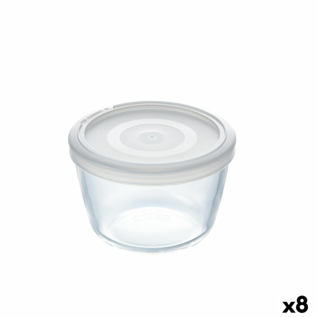 Apvali pietų dėžutė su dangteliu Pyrex Cook&freeze 600 ml 12 x 12 x 9 cm Skaidrus stiklas Silikoninis (8 vnt.)