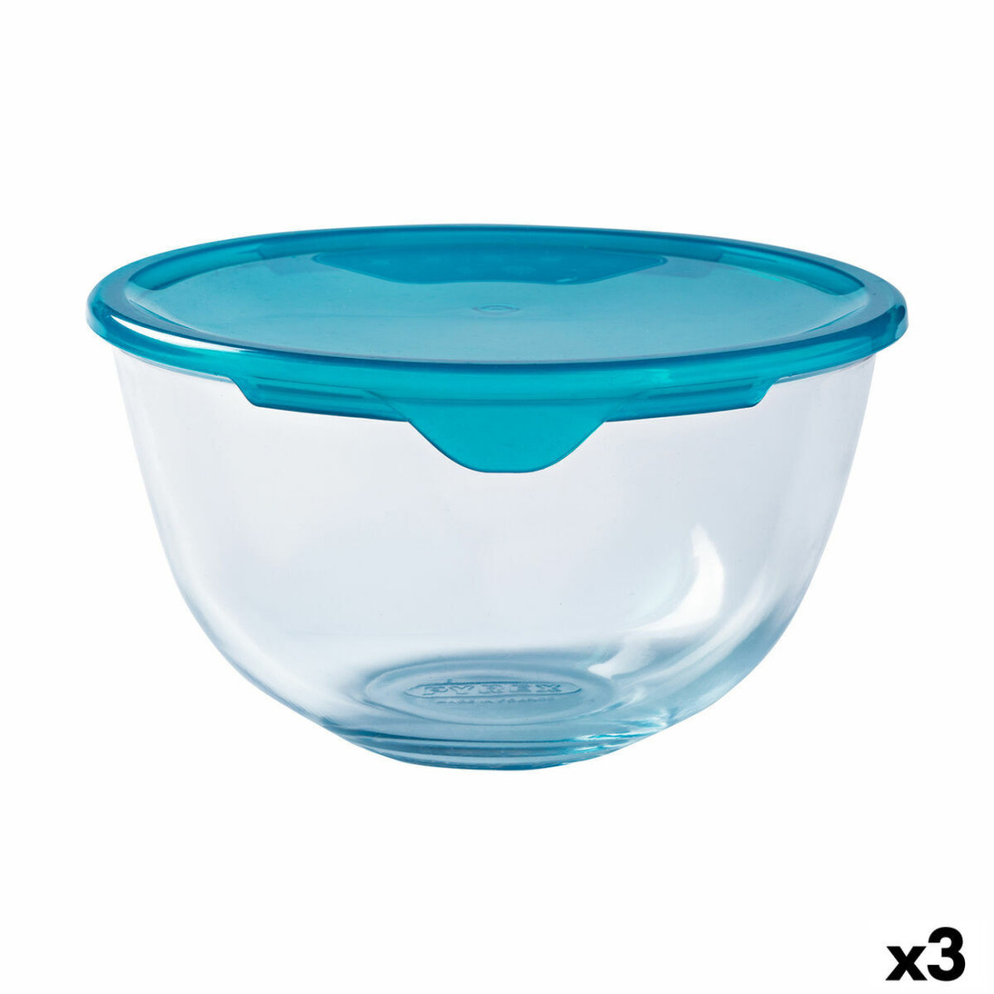 Apvali pietų dėžutė su dangteliu Pyrex Cook & Store 16 x 16 x 10 cm Mėlyna 1 L Silikoninis stiklas (3 vnt.)