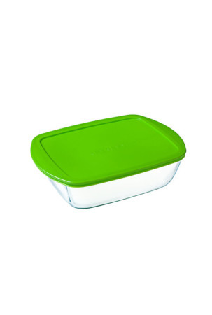 Stačiakampė priešpiečių dėžutė su dangteliu Pyrex Cook & Store Žalia 1,1 L 23 x 15 x 7 cm Silikoninis stiklas (6 vnt.)