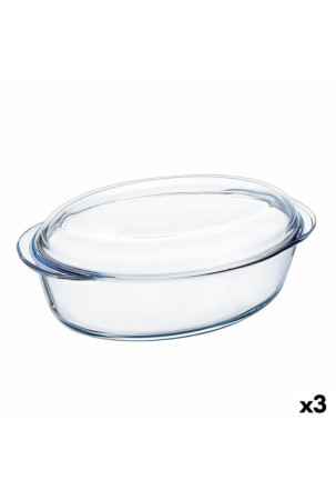 Orkaitės Indas Pyrex Classic Vidrio Skaidrus stiklas 33 x 20 x 10 cm Su dangteliu (3 vnt.)