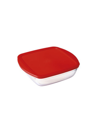 Kvadratinė pietų dėžutė su dangteliu Ô Cuisine Cook & Store Raudona 1 L 20 x 17 x 6 cm Silikoninis stiklas (6 vnt.)