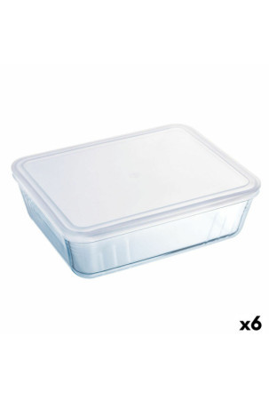 Stačiakampė priešpiečių dėžutė su dangteliu Pyrex Cook & Freeze 19 x 14 x 5 cm 800 ml Skaidrus Silikoninis stiklas (6 vnt.)