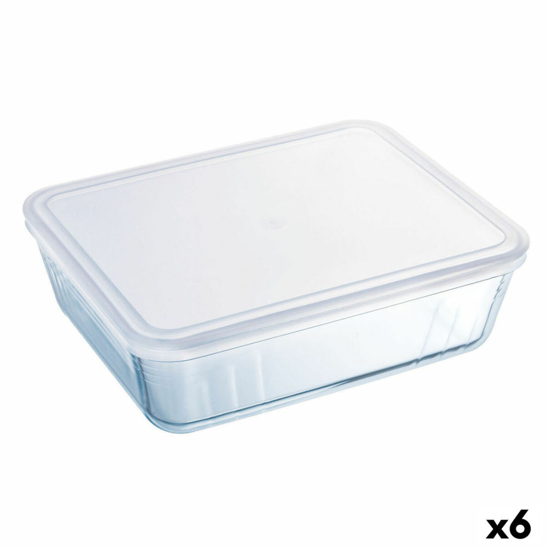 Stačiakampė priešpiečių dėžutė su dangteliu Pyrex Cook & Freeze 19 x 14 x 5 cm 800 ml Skaidrus Silikoninis stiklas (6 vnt.)