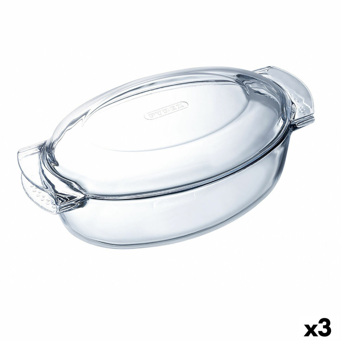 Orkaitės Indas Pyrex Classic Vidrio Skaidrus stiklas ovalus 39 x 23 x 15 cm Su dangteliu (3 vnt.)