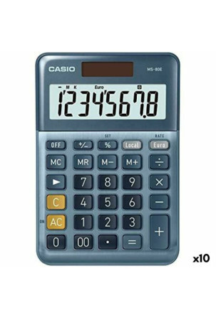 Skaičiuotuvas Casio MS-80E Mėlyna (10 vnt.)