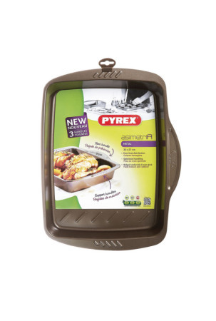 Stačiakampė liejimo forma Pyrex Asimetria Juoda Metalinis 35 x 27 cm Stačiakampis (6 vnt.)