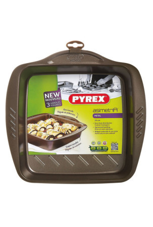 Orkaitė forma Pyrex Asimetria Kvadratai Juoda Metalinis 24 x 24 cm (6 vnt.)