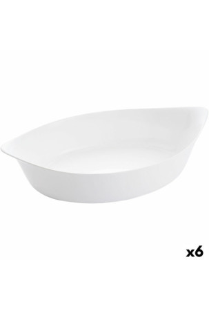 Serviravimo Lėkštė Luminarc Smart Cuisine Ovalus Balta stiklas 6 vnt. 38 x 22 cm