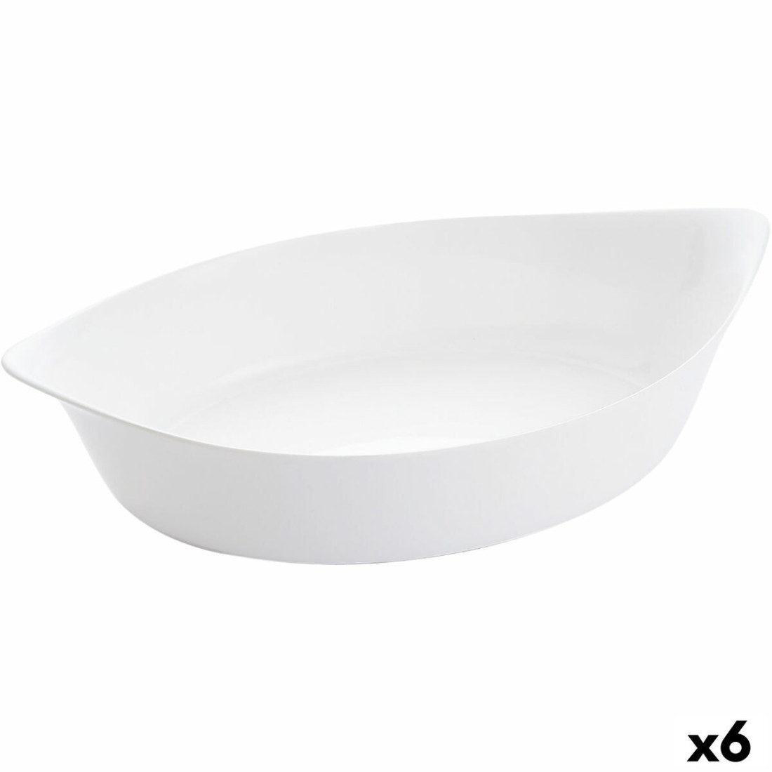 Serviravimo Lėkštė Luminarc Smart Cuisine Ovalus Balta stiklas 6 vnt. 38 x 22 cm