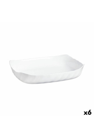 Serviravimo Lėkštė Luminarc Smart Cuisine Stačiakampis Balta stiklas 33 x 27 cm (6 vnt.)