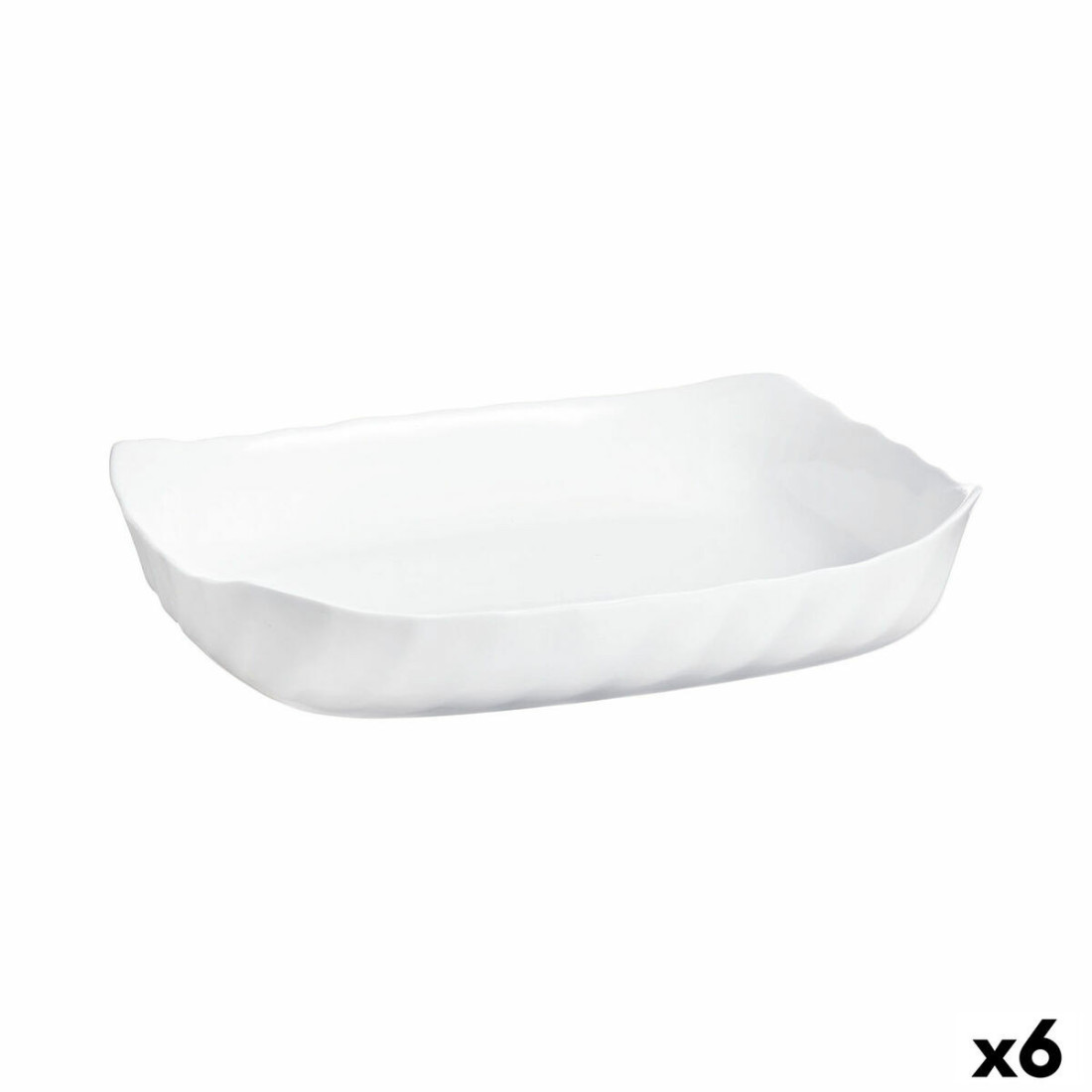 Serviravimo Lėkštė Luminarc Smart Cuisine Stačiakampis Balta stiklas 33 x 27 cm (6 vnt.)