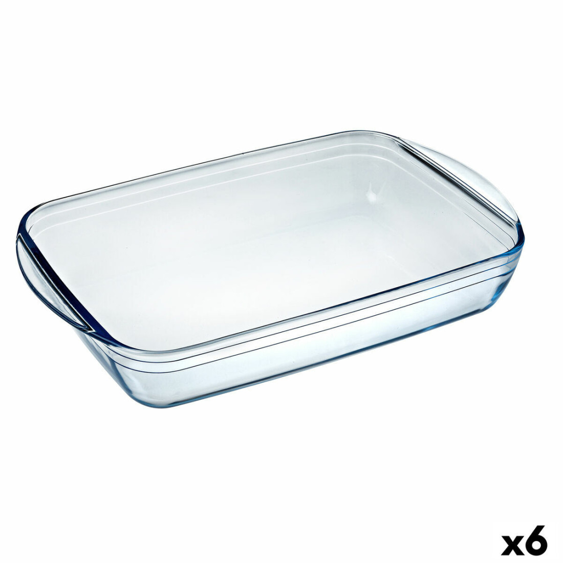 Serviravimo Lėkštė Pyrex Classic 4,6 L 40,3 x 26,3 x 7,3 cm Skaidrus stiklas (6 vnt.)