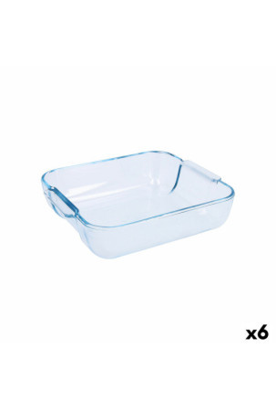 Serviravimo Lėkštė Pyrex Classic Kvadratai Skaidrus stiklas 25 x 22 x 6 cm (6 vnt.)