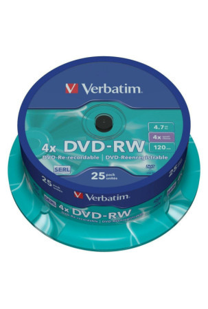 DVD-RW Verbatim 25 vnt. Spalvotas 4,7 GB 4x