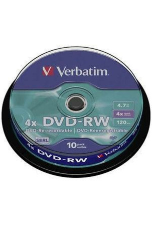 DVD-RW Verbatim 10 vnt. Juoda 4,7 GB 4x (10 vnt.)