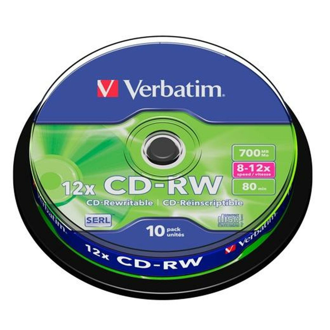 CD-RW Verbatim 10 vnt. 700 MB 12x