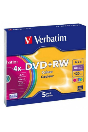 DVD-RW Verbatim 5 vnt. Spalvotas 4,7 GB 4x