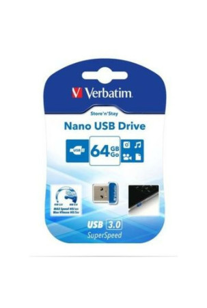 USB atmintukas Verbatim Store 'n' Stay NANO Mėlyna Juoda 64 GB