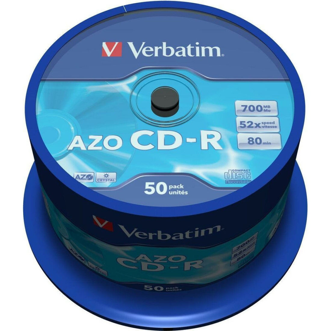 CD-R Verbatim AZO Crystal 50 vnt. 700 MB 52x