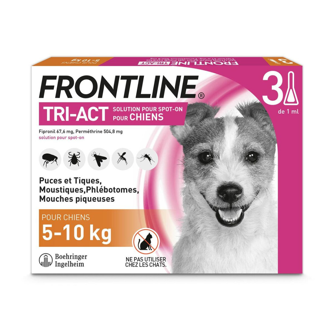 Pipetė šunims Frontline 5-10 Kg 3 vnt.