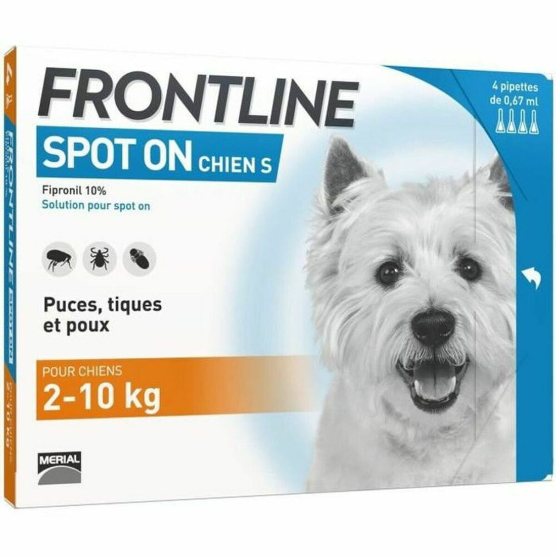 Pipetė šunims Frontline Spot On 2-10 Kg