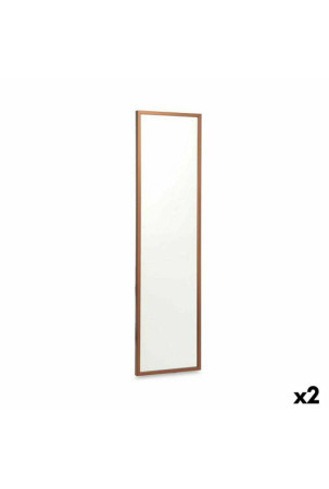 Sieninis veidrodis 30 x 120 cm Bronzinis Medžio MDF (2 vnt.)