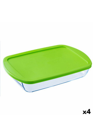 Stačiakampė priešpiečių dėžutė su dangteliu Pyrex Cook & store Skaidrus Silikoninis stiklas (4,5 L) (4 vnt.)