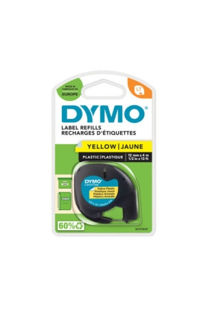 Laminuota juosta etikečių klijavimo aparatams Dymo 91202 12 mm LetraTag® Juoda Geltona (10 vnt.)