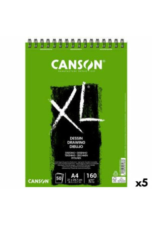 Piešimo bloknotas Canson XL Drawing Balta A4 5 vnt. 50 Paklodės 160 g/m2