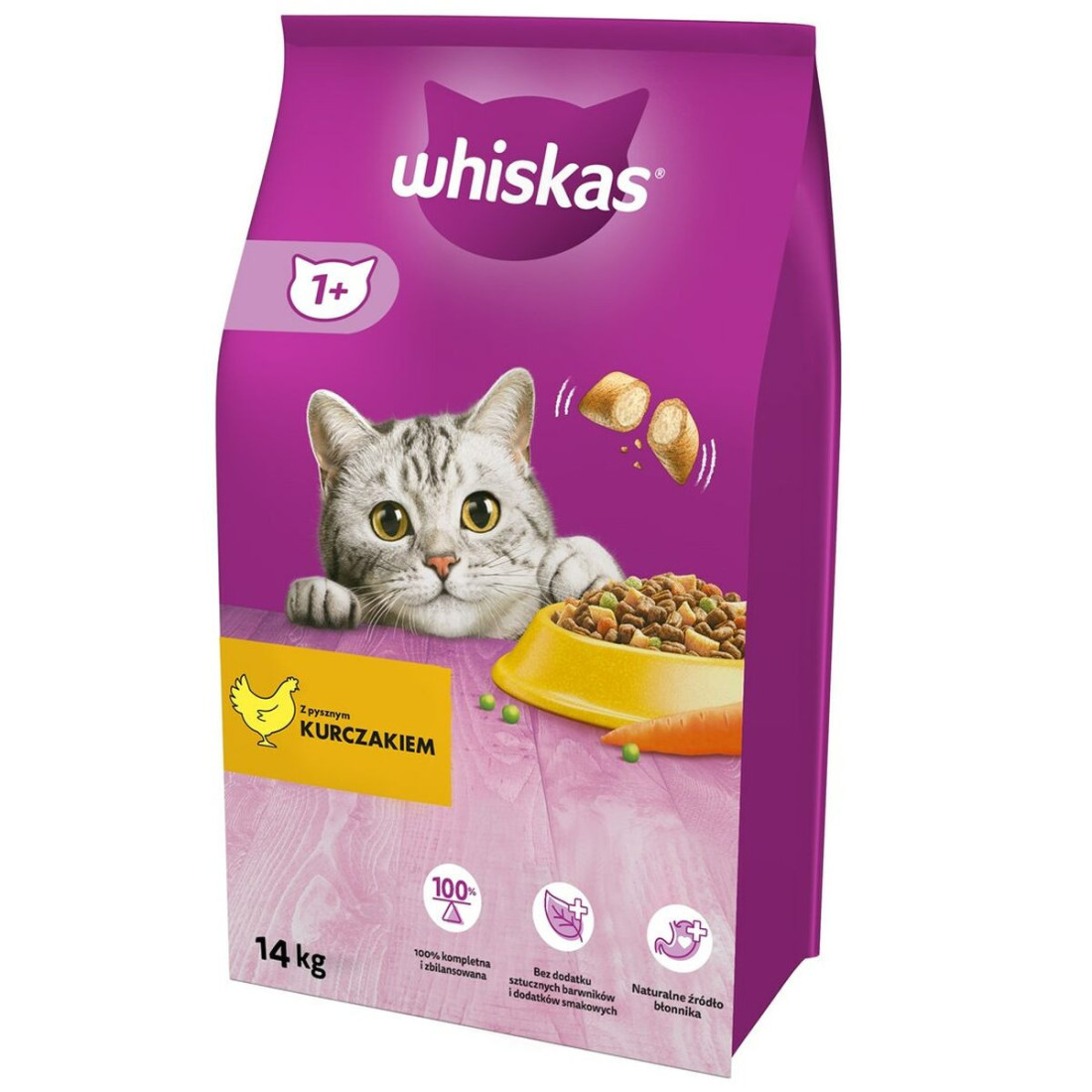 Kačių maistas Whiskas  Suaugęs Višta Daržovė 14 Kg