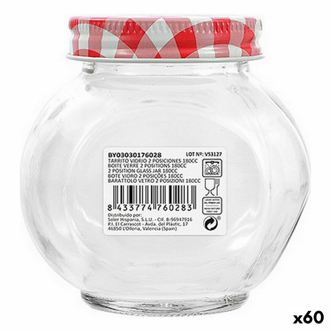 Stiklainis Mediterraneo stiklas 180 ml 8 x 6,1 x 8 cm (60 vnt.)