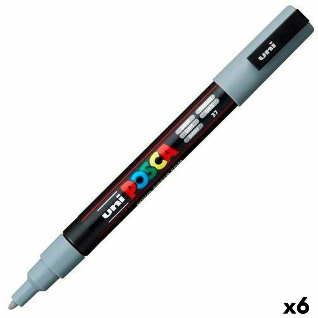 Dekoratyvinių dėžių rinkinys POSCA PC-3M Pilka (6 vnt.)