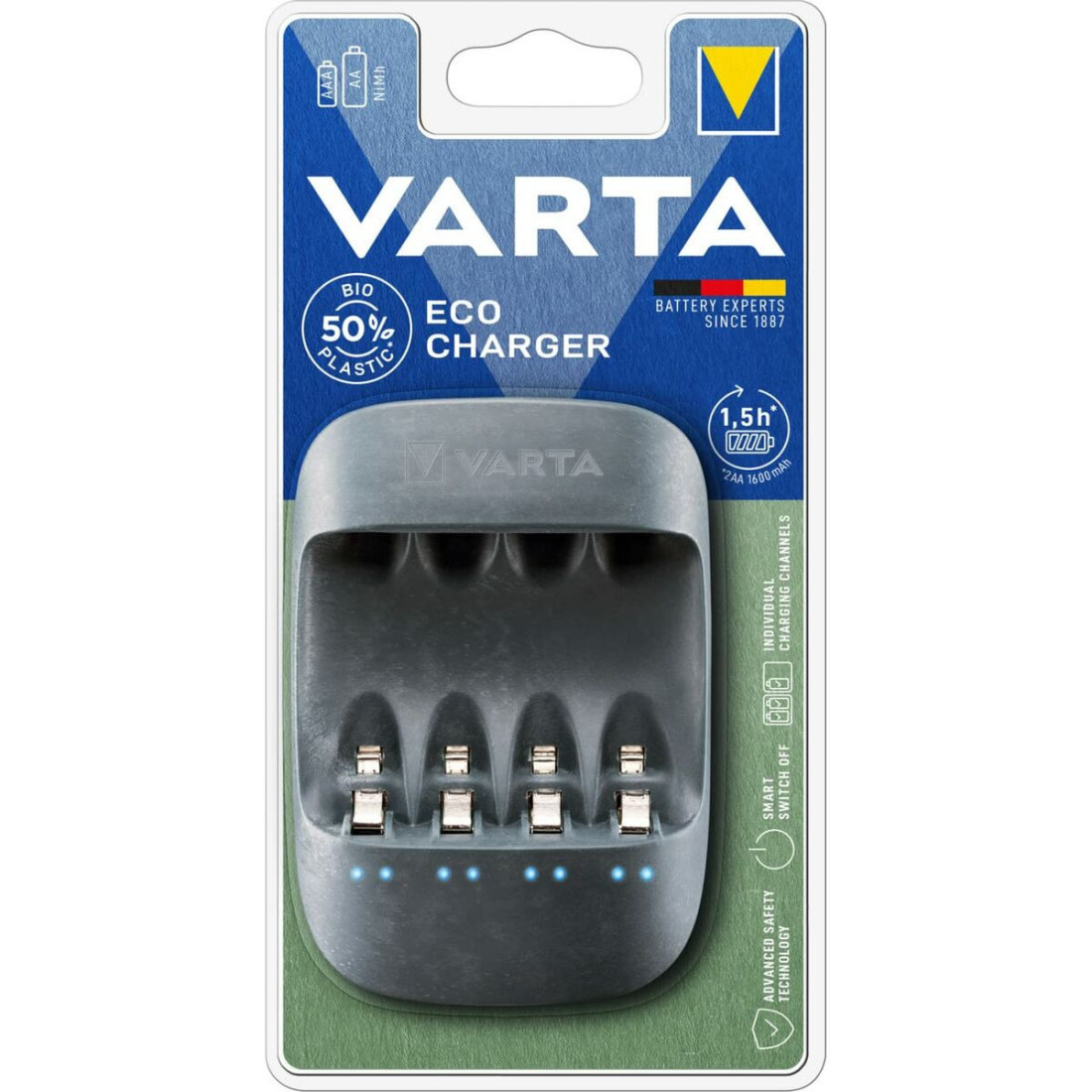 Akumuliatoriaus įkroviklis Varta Eco Charger 4 Baterijos AA/AAA