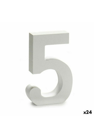 Numeriai 5 Medžio Balta (2 x 16 x 14,5 cm) (24 vnt.)