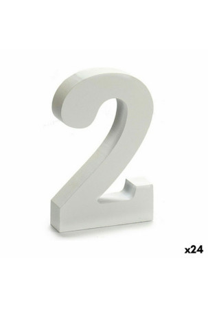 Numeriai 2 Medžio Balta (2 x 16 x 14,5 cm) (24 vnt.)