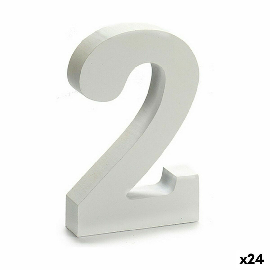 Numeriai 2 Medžio Balta (2 x 16 x 14,5 cm) (24 vnt.)