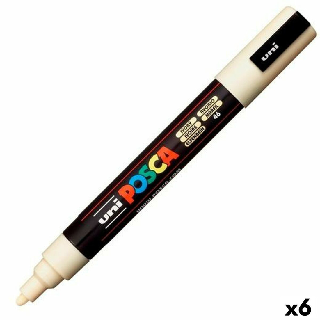 Fetras POSCA PC-5M Dramblio kaulas (6 Dalys) (6 vnt.)