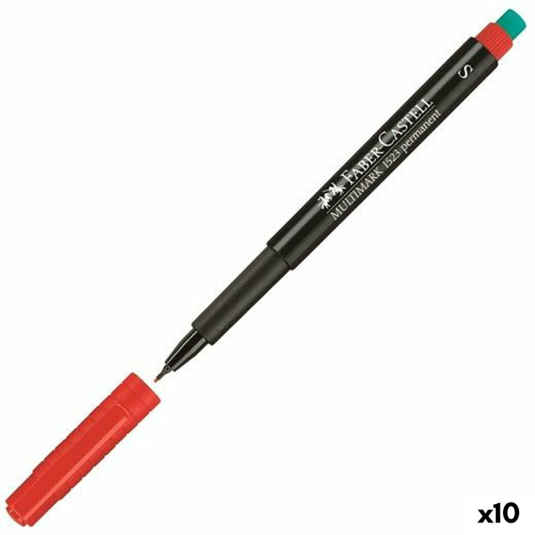 Nuolatinis žymeklis Faber-Castell Multimark 1523 M Raudona (10 vnt.)