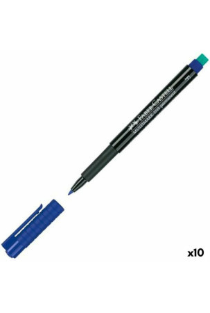 Nuolatinis žymeklis Faber-Castell Multimark 1513 F Mėlyna (10 vnt.)