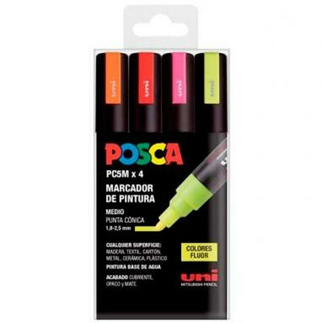 Žymeklių rinkinys POSCA PC-5M Fluor Spalvotas