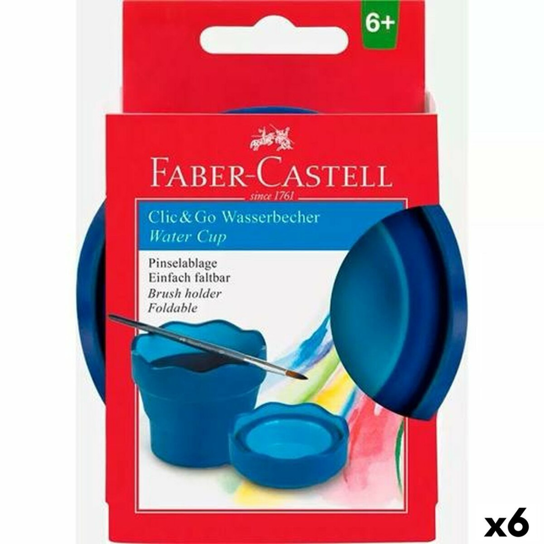 Stiklas Faber-Castell Clic & Go Sulankstomas Mėlyna 6 Dalys