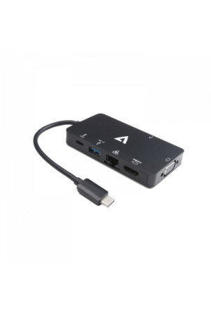 USB šakotuvas V7 UC-U3CRJ45HDVG-BLK