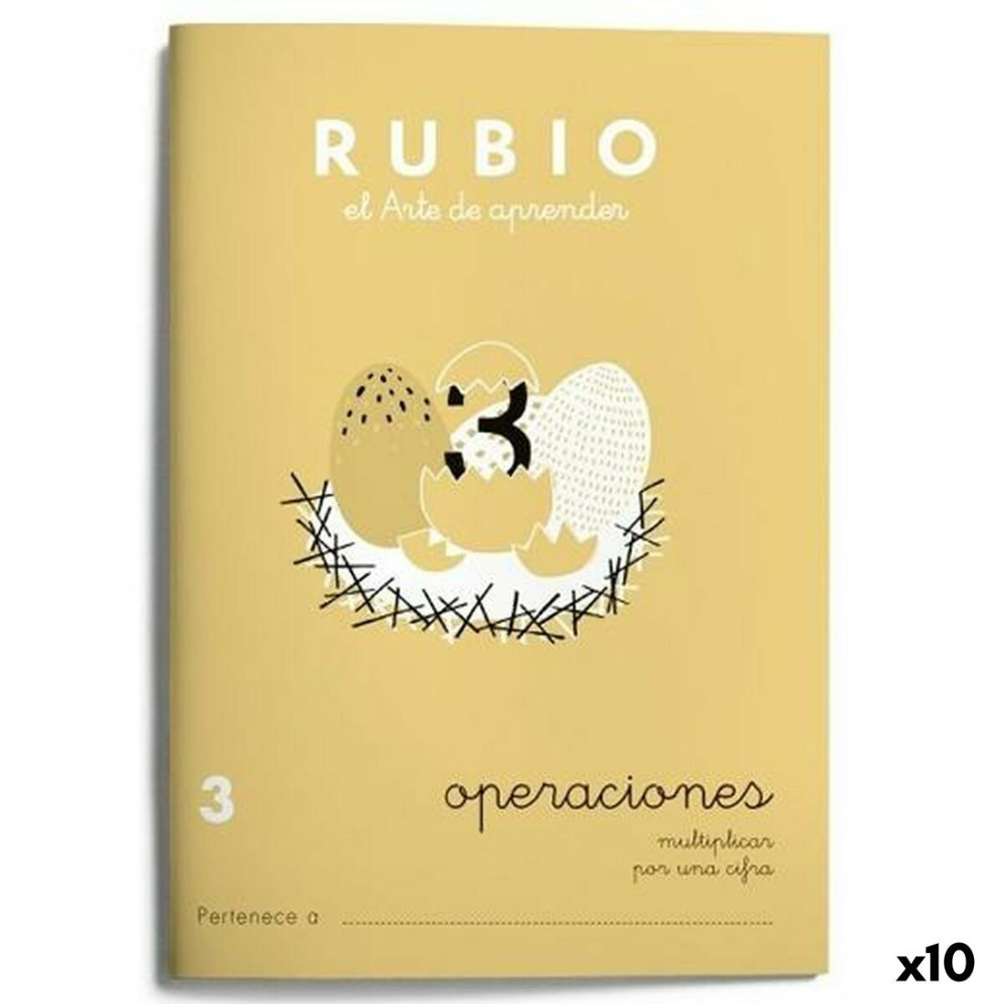 Matematikos pratybų sąsiuvinis Rubio Nº3 A5 Ispanų 20 Paklodės (10 vnt.)