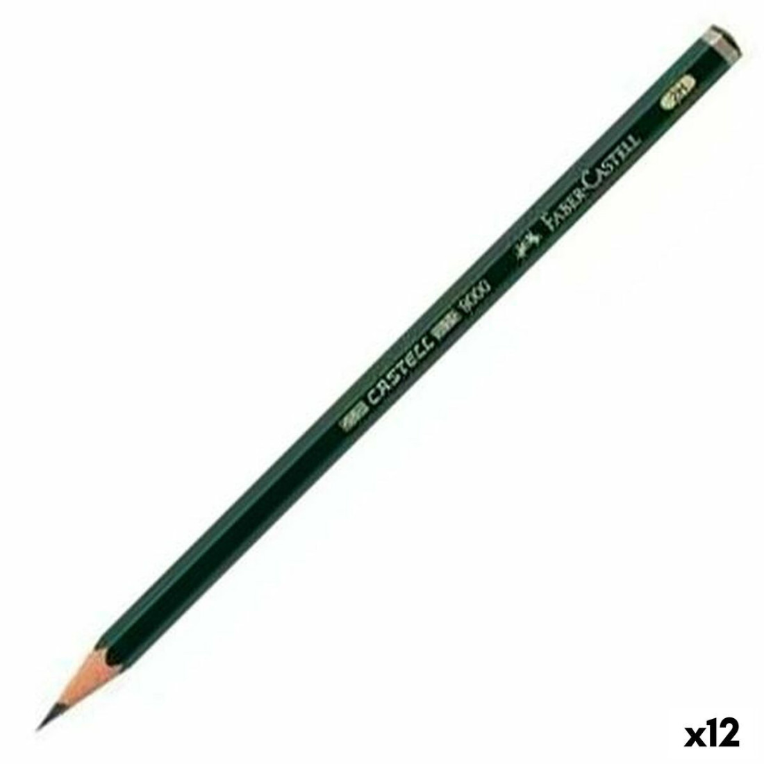 Pieštukas Faber-Castell 9000 Ekologiškas Šešiakampis 2H (12 vnt.)