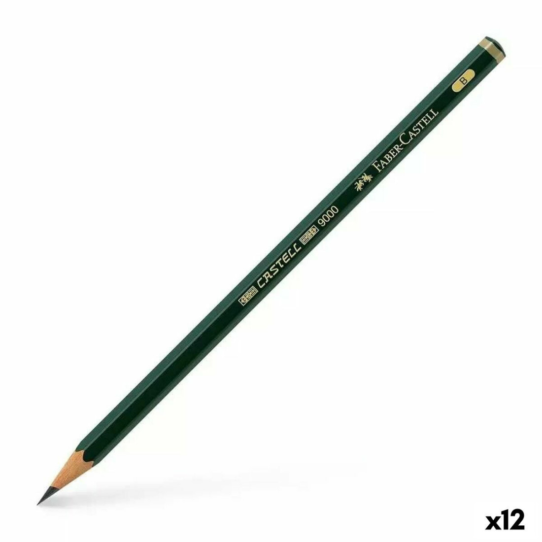 Pieštukas Faber-Castell 9000 Ekologiškas Šešiakampis B (12 vnt.)