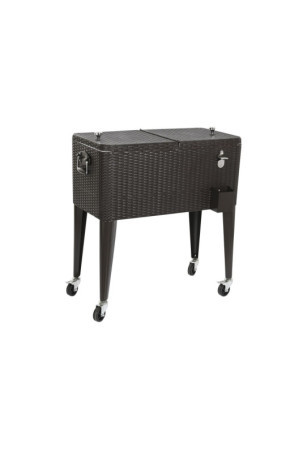 Nešiojamas šaldytuvas DKD Home Decor Ruda Metalinis sintetinis rotangas 76 L 83 x 48 x 86 cm