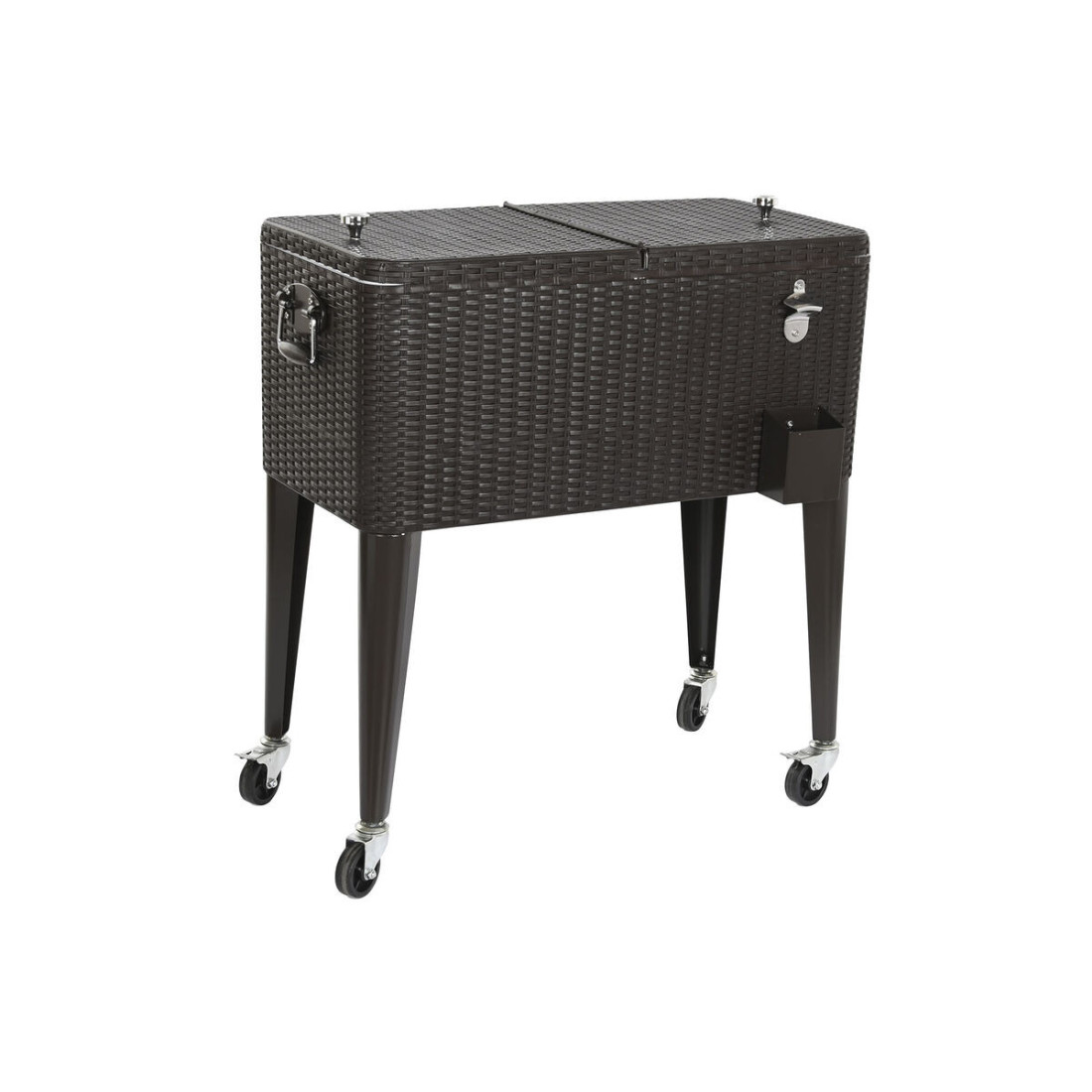 Nešiojamas šaldytuvas DKD Home Decor Ruda Metalinis sintetinis rotangas 76 L 83 x 48 x 86 cm